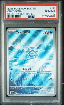 2025 POKEMON BLK EN-BLACK BOLT 111 CRYOGONAL ILLUSTRATION RARE PSA 10 - Image 1