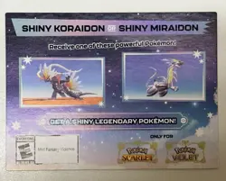 Pokemon Scarlet And Violet Serial Codes Shiny Koraidon or Miraidon UNSCRATCHED! - Image 1