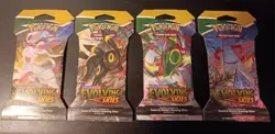 Pokemon Evolving Skies Sleeved Booster Pack Complete Art Set of 4 - Image 1