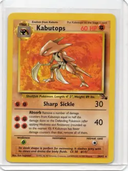 Pokemon Card Lot - Moltres 27/62 + Kabutops 24/62 - Fossil Set 1999 - Image 3