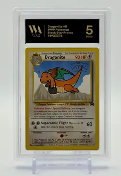 1999 Pokemon Movie Promo Dragonite #5 - WAG 5 (Good) - Black Star Promo - Image 1