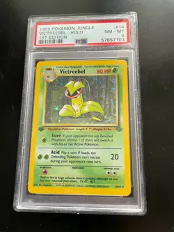 1999 Pokemon VICTREEBEL 1st Edition HOLO Rare Jungle Set #14/64 PSA 8 NM-MINT - Image 1