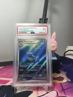 2023 POKEMON SV 151 - MEW EN #171/165 WARTORTLE ILLUSTRATION RARE PSA 9 - Image 1