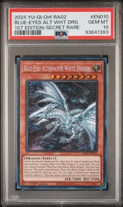 2024 YU-GI-OH! 25TH ANNIVERSARY BLUE EYES ALTERNATIVE WHITE DRAGON 1ST ED PSA 10 - Image 1