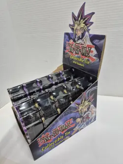 2005 Yu Gi Oh Sealed Collectible Tins With Gumballs Case Of 10 With Box Vintage - Image 2