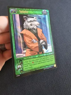 2004 TMNT Unleashed TCG SPLINTER Ultra RARE Holo Foil 1st Edition Card Ninja - Image 3