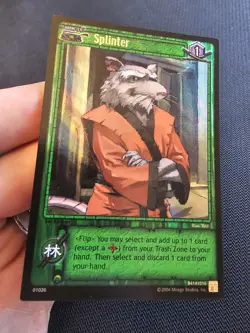 2004 TMNT Unleashed TCG SPLINTER Ultra RARE Holo Foil 1st Edition Card Ninja - Image 4