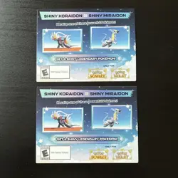 Shiny Koraidon & Miraidon Pokemon Scarlet Violet Code Card -Gamestop- 2 Of Them - Image 1