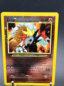 Entei #34 Black Star Promo Reverse Holo Rare Vintage Pokemon Card Double Swirl - Image 2
