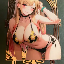 Goddess Story Gold METAL Card - Serial Number #056/100! - Anime Bikini Marin - Image 3