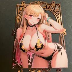 Goddess Story Gold METAL Card - Serial Number #056/100! - Anime Bikini Marin - Image 4