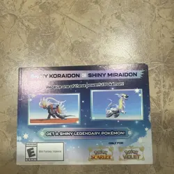 Shiny Koraidon & Miraidon Pokemon Scarlet Violet Code Card - Gamestop - Image 1