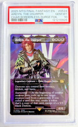 MTG FINAL FANTASY CHARACTER BORDERLESS SURGE FOIL Ardyn, the Usurper PSA 10 - Image 1
