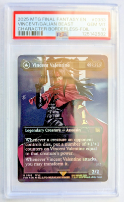 MTG FINAL FANTASY CHARACTER BORDERLESS FOIL Vincent Valentine PSA GRADE 10 - Image 1
