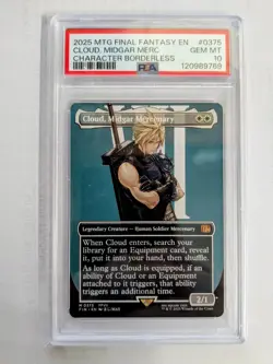 MTG FINAL FANTASY BORDERLESS Cloud, Midgar Mercenary PSA GRADE 10 - Image 1