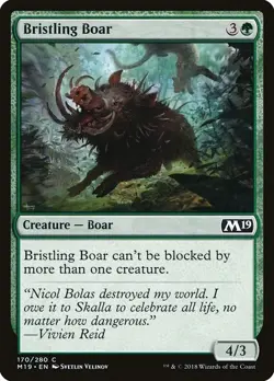 Bristling Boar 4x FOIL M19 MTG Core Set 2019 Common MINT green - Image 1
