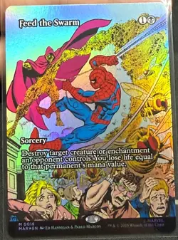 Feed the Swarm (Borderless FOIL) - Mythic - Spiderman MTG - #0016 - Magic - Image 1
