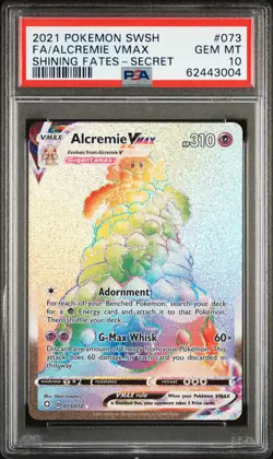 2021 POKEMON SWORD & SHIELD SHINING FATES SECRET FULL ART/ALCREMIE VMAX PSA 10 - Image 1
