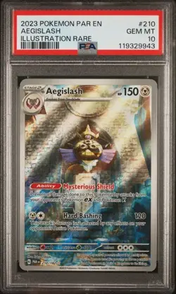2023 POKEMON PAR EN-PARADOX RIFT ILLUSTRATION RARE #210 AEGISLASH PSA 10 - Image 1
