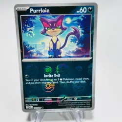 PURRLOIN 2025 Pokemon White Flare Common POKE BALL Holo POKEMON 55/86 - Image 1