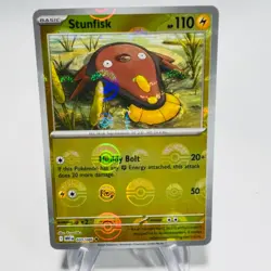 STUNFISK 2025 Pokemon White Flare Unommon POKE BALL Holo POKEMON 35/86 - Image 1