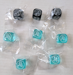 YuGiOh Dragons of Legend Dice Lot of 8 Critias & Timaeus Clear Blue Black TCG - Image 1