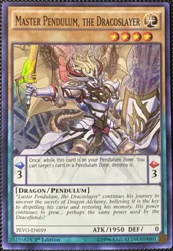 Master Pendulum, the Dracoslayer PEVO-EN059 Pendulum Evolution 1st Ed Yugioh - Image 1