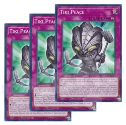 Yugioh - Tiki Peace x 3 - 1st Edition LP - Plus Free Holo Card - Image 1