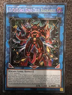 Yugioh D/D/D Sky King Zeus Ragnarok DOOD-EN049 Secret Rare 1st Edition NM - Image 1