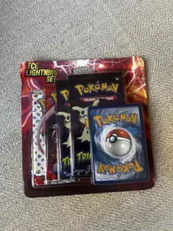 Konami Pokemon TCG Lightning Set Booster 3 Packs 1 Bonus Card Coin - 307386 - Image 1