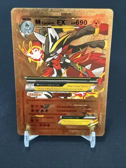 Pokemon Mega Lucario EX 690hp Gold Foil Fan Art Collector Card TCG - Image 1