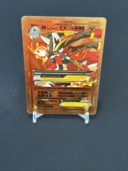 Pokemon Mega Lucario EX 690hp Gold Foil Fan Art Collector Card TCG - Image 2