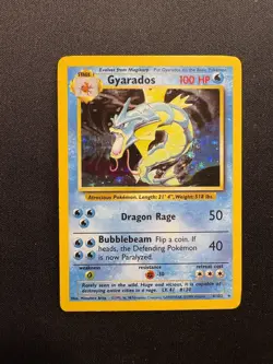 Gyarados 6/102 Holo Rare Base Set WOTC Pokemon Card TCG Vintage 1999 - Image 1
