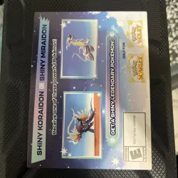 Shiny Miraidon Koraidon Code GameStop Pokemon - Physical PROMO Card- Unused Code - Image 1