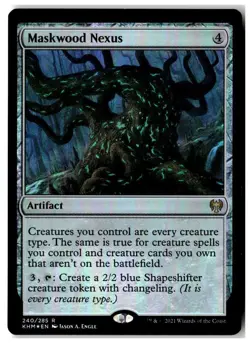 MTG Foil Maskwood Nexus - Kaldheim Misprint Moderately Played English - Image 1