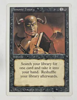 Demonic Tutor Revised MP Moderate Play MTG Magic The Gathering B - Image 1