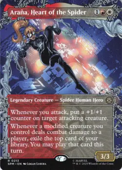 MTG Arana, Heart of the Spider (Borderless) (213) | NM | Spider-Man (SPM) - Image 1