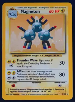 Pokemon - Magneton Holo - 9/102 - Base Set - Rare Card - NM - Image 2