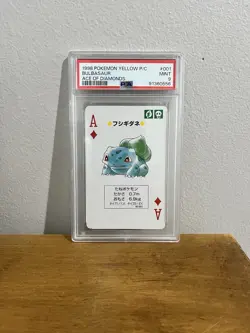 Bulbasaur 1998 Ace of Diamonds PSA 9 YELLOW Deck Pokemon Poker Card - Image 1