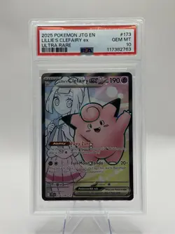 2025 POKEMON JTG EN-JOURNEY TOGETHER ULTRA RARE #173 LILLIE'S CLEFAIRY EX PSA 10 - Image 1