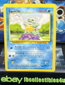 Pokemon Card TCG Squirtle Base Set 63/102 Vintage 1999 Wotc Vintage NM F/S - Image 1