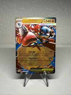 Pokemon Mega Evolution - Mega Lucario ex 077/132 - English MEG NM Pack Fresh - Image 1