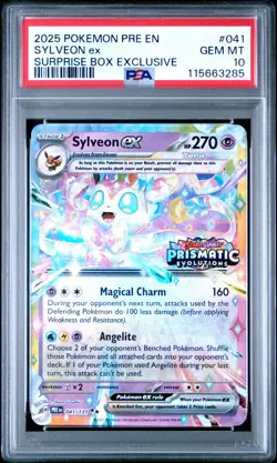 2025 POKEMON PRE PRISMATIC EVOLUTIONS SURPRISE BOX EXCLUSIVE SYLVEON EX PSA 10 - Image 1