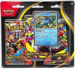2025 Pokemon TCG Mega Evolution GOLDUCK 3X Three Booster Pack Blister NEW SEALED - Image 1