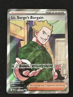 Pokemon TCG Lt. Surge's Bargain Illustration Rare #170/132 Mega Evolution NM/M - Image 1