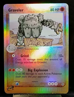 Vintage Pokemon TCG Graveler 29/97 Reverse Holo Foil EX Dragon E Reader Series - Image 1