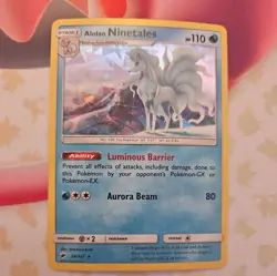 RAW Alolan Ninetales 28/147 Cracked Ice Holo Burning Shadows Pokemon TCG LP - Image 1