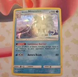 RAW Alolan Ninetales 28/147 Cracked Ice Holo Burning Shadows Pokemon TCG LP - Image 2