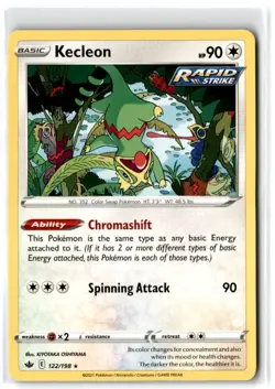 2021 Sword & Shield - Chilling Reign Kecleon #122 Basic/Rare - Image 1