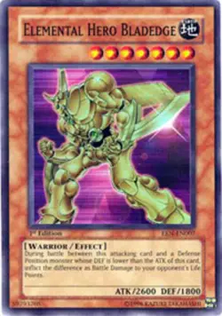 Yugioh! HP Elemental Hero Bladedge - EEN-EN007 - Super Rare - Unlimited Edition - Image 1